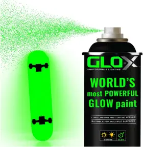 Glo-x 9351694000144 Glow In The Dark Spray Paint 10.6 Oz Can Clear That Glows Gr