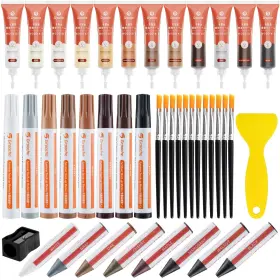 Yj-lw-at-0126-0105 Grpoche Wood Furniture Repair Kit 12 Colors Filler Touch Up Markers With Wax St