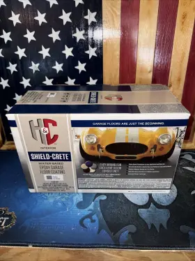 20.002100 H&c Shield-crete Epoxy Garage Floor Coating 1 Car Kit Pewter 250 Sq Ft - New