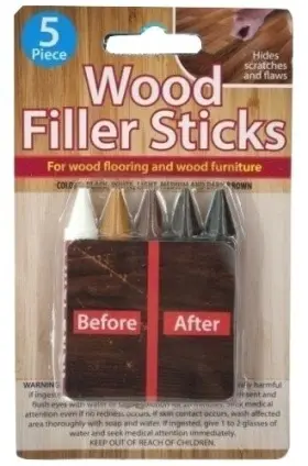 Handy Housewares 606280026749 5 Piece Wood Filler Sticks - Repair And Restore 1 Set