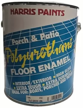Harris Paints 718594004952 Polyuretane Green Porch And Patio Floor Interior Exterior 1 Gallon Enamel Paint Ne