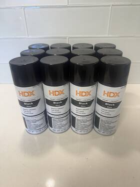 Hdx 700795037433 Gloss Black 12oz Spray Paint 12 Pack All Are Oz Cans Not 10