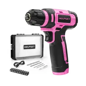 Dl-8v-01 Helpset 8v Cordless Drill Driver Set - 3/8 Inch Keyless Chuck 15pcs Bits... Fast Ship