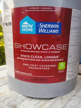 935243 Hgtv Home By Sherwin-williams Eggshell Paint And Primer Ultra White 5 Gal