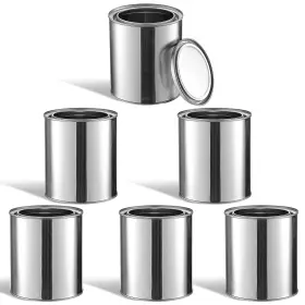 Homaisson 752870858907 6pcs Metal Paint Cans Empty Unlined With Lids Quart