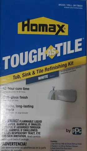 Homax 041072031547 Tub And Tile Refinishing Kit White 26 Oz Brush On Tough As