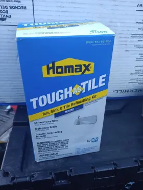 Homax 3154 26 Oz. White Tough As Tile Brush On Tub Sink And Refinishing Kit New