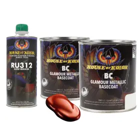 C2c-bc11-q01 House Of Kolor C2c-bc11 Cinder Red Metallic Basecoat 2 Quart Kit Slow Reducer