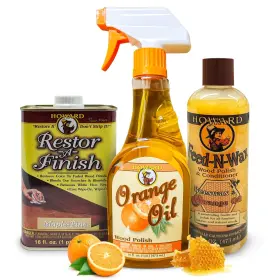 Howard 645080945140 Complete Wood Restoration Kit Clean Protect And Restore Finish
