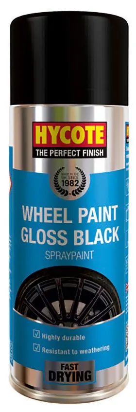 Hycote 011807043720 Fast Drying Aerosol Wheel Spray Paint Gloss Black 13.5 Oz