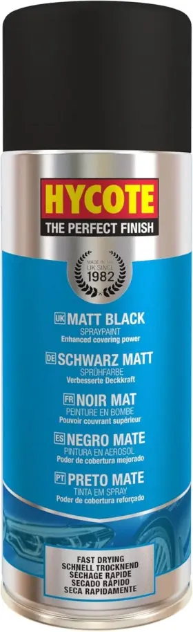 Xuk027 Hycote Fast Drying Aerosol Car Spray Paint Matt Black 13.5 Oz