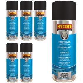 Hycote Xuk027pk6 Black Spray Paint Matt 13.5 Oz Pack Of 6 Flat Non-reflective Acryl