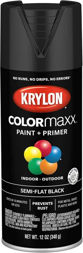 Industrial Products Group K05578007 Colormaxx Spray Paint And Primer For Indoor/outdoor Use Semi-flat Bla
