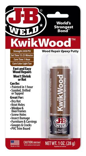 J-b Weld 8257 J-b Tan Kwikwood Wood Repair Epoxy Putty 1 Oz. Stick 3.5 Inch