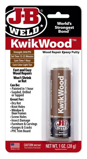 8257 J-b Weld Tan Kwikwood Wood Repair Epoxy Putty 1 Oz. Stick 3.5 Inch