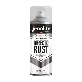 Jenolite 89068 Directorust Satin Spray Paint White 400ml 13.52fl Oz Semi-gloss Spray