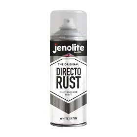 89068 Jenolite Directorust Satin Spray Paint White 400ml 13.52fl Oz Semi-gloss