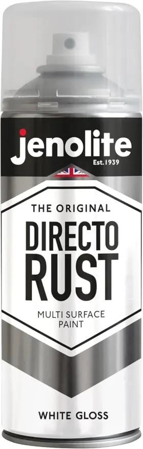 89451 Jenolite Directorust Gloss Spray Paint White 400ml 13.52 Oz Direct To Rust Spr
