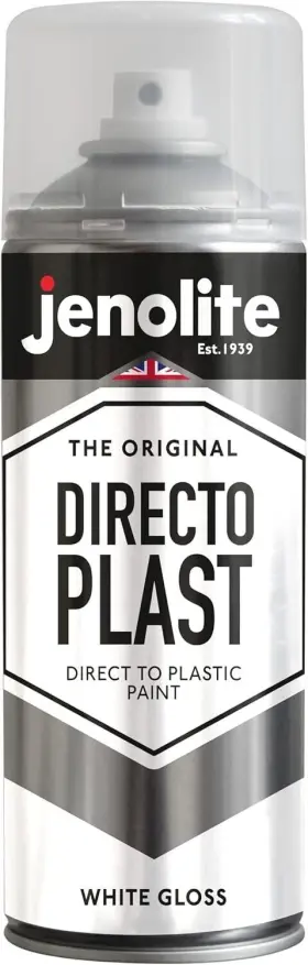 89478 Jenolite Directoplast Gloss Spray Paint For Plastic White 400ml 13.5fl Oz