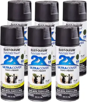 Jimenez Mr Discount 020066377083 Black Rust-oleum American Accents 2x Ultra Cover Gloss Spray Paint- 12 Oz 6 Pack