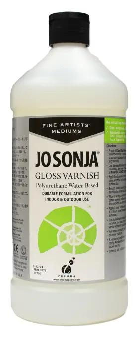 Jo Sonja 092200037757 Polyurethane Varnish Gloss - 32oz Bottle