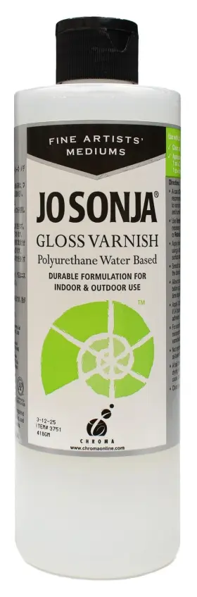 Jo Sonja 739608779147 Polyurethane Varnish Gloss - 16oz Bottle