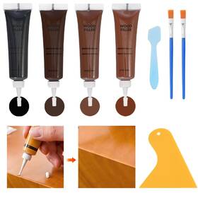Kenbry Mcj-004 Dark Walnut Wood Filler Kit 4 Color Woods Repair Pcs Of Paste