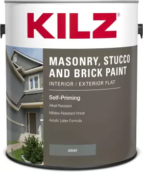 Kilz 696544182526 Self-priming Masonry Stucco And Brick Paint Interior/exterior Flat 1