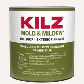 Kilz 705353060205 Mold And Mildew 1 Quart White Water Based Interior Exterior Primer Sealer