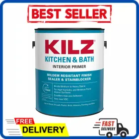 L204511 Kilz Kitchen And Bath Interior Mildew-resistant Water-based Primer 1-gallon New