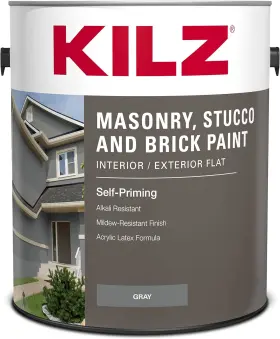 L341711 Kilz Self-priming Masonry Stucco And Brick Paint Interior/exterior Flat 1