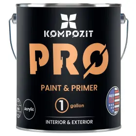 K2351-51 Kompozit Pro Paint And Primer Satin White 1 Gallon 100% Acrylic