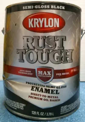 Rtg9735 Krylon 08639 Rough Tough Protective Enamel Semi-gloss Black 1 Gal. Fs