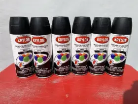 1665838 Krylon Free Shipping Lot Of 6 51613 Satin Black Spray Paint 12 Oz
