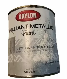 2226 Krylon Brilliant Metallic Silver Paint 1 Quart 32oz Lustrous Finish Interior