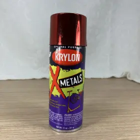 2302-red Krylon X Metals 2302 Red Spray Paint Metallic Metal Finish - Used 1/2 Can Rare