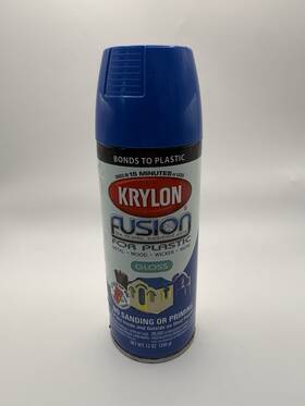 Krylon 2329 Fusion For Plastic Patriotic Blue Gloss Spray Paint 12oz Almost Full