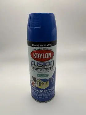 2329 Krylon Fusion For Plastic Patriotic Blue Gloss Spray Paint 12oz Almost Full
