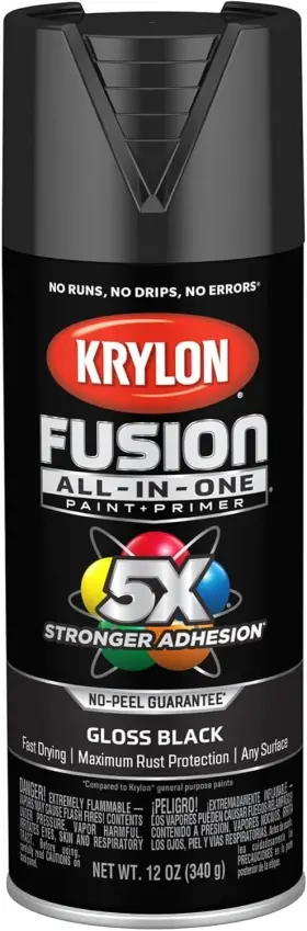 2702 Krylon Fusion All-in-one Adhesive Spray Paint For Indoor/outdoor Use 12 Oz Black