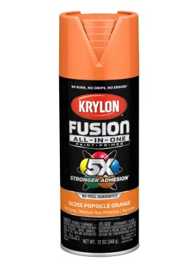 2718 Krylon Gloss Popsicle Orange Fusion All-in-one Paint And Primer - 12 Oz