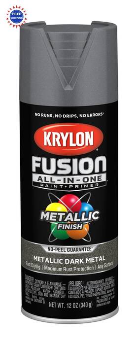 Krylon 2769 Fusion All-in One Adhesive Spray Paint 12 Oz Dark Metal