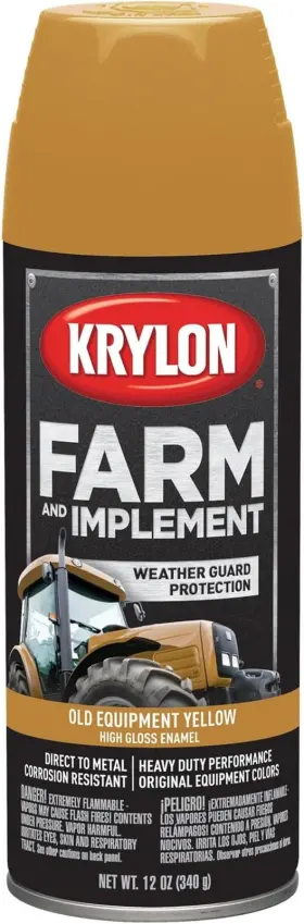 K01953000 Krylon 313034249278 Farm And Implement Spray Paint High Gloss Old Equipment Cat Yel