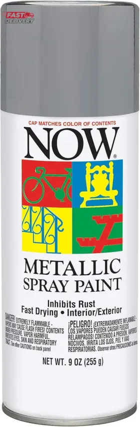 Krylon 313050869849 Now Spray Paint Gloss Aluminum 9 Oz