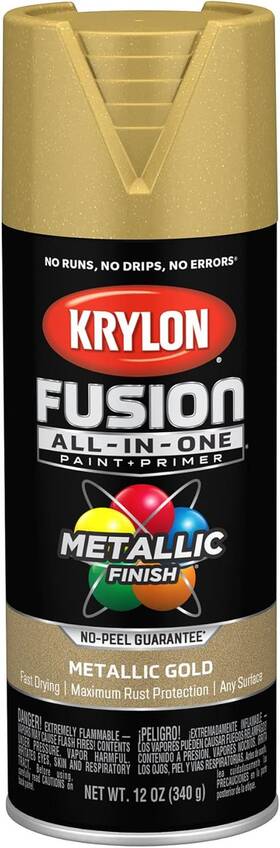 Krylon 313094067058 Fusion All-in-one Adhesive Spray Paint For Indoor/outdoor Use 12 Oz Gol