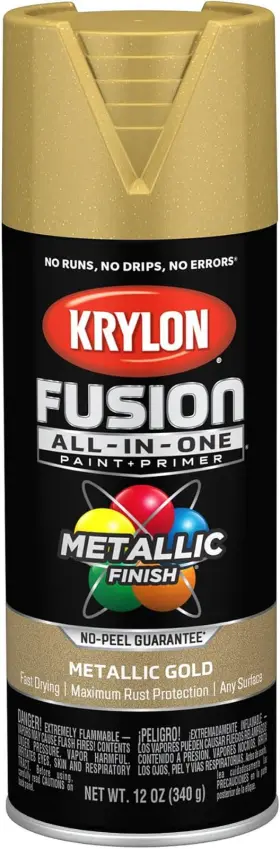 Krylon 313094067058 Fusion All-in-one Adhesive Spray Paint For Indoor/outdoor Use 12 Oz Gol