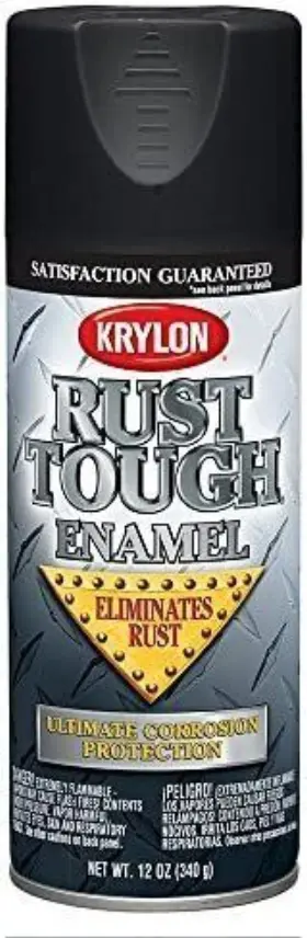K09218007 Krylon 378482573122 Ftrust Toughft Flat Black Rust Preventive Enamel - 12 Oz. Aerosol