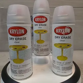 3940 Krylon 3x Dry Erase Clear 11.5 Oz Aerosol Spray Finish Paint Writeable Erasable