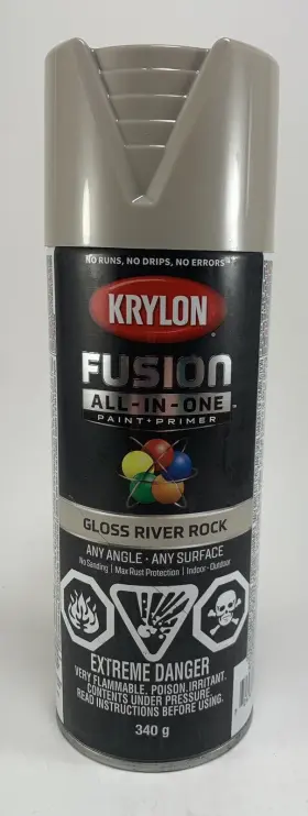 42721 Krylon Fusion All-in-one Spray Paint Gloss River Rock 12 Oz