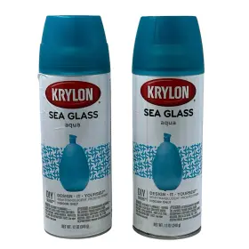 Krylon 445007884889 Sea Glass Spray Paint Aqua 12 Ounce Lot Of 2