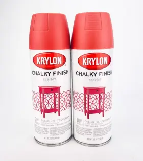 45355454543 Krylon Scarlet Chalky Ultra Matte Finish Spray Paint 12oz Lot Of 2